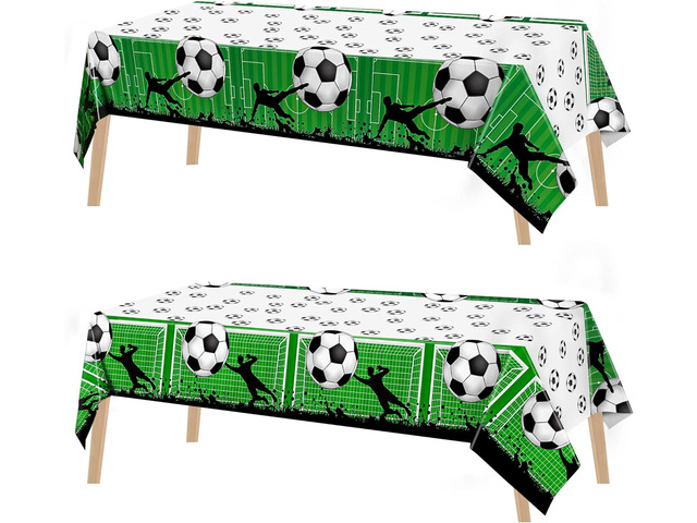 Kochorie 2 Pieces Soccer Party Tablecloth Plastic Soccer Themed Tablecover Disposable Rectangle Tablecloths Sports Themed Party Decoration for...