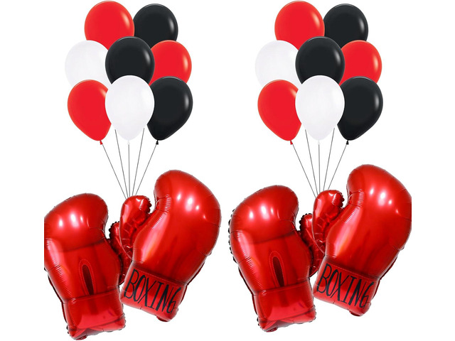Boxing gloves balloons,boxing party decorations balloons,wrestling birthday party supplies balloon for youth boxing party decor/fight night party...
