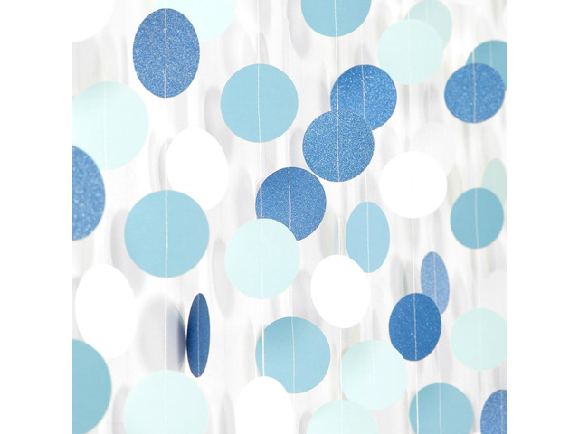 Light-Baby Dusty-Blue White Party-Decoration Garland - 52ft Baby Boy Shower Birthday Streamers,Graduation Bachelorette Bridal Christmas Banner...