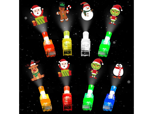 Christmas Party Favors, 36PCS LED Light Up Finger Lights Party Supplies, Glow in the Dark Christmas Toys Bulk for Stocking Stuffers, Classroom...