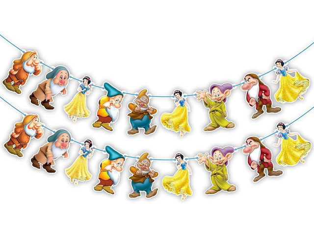 Snow White and The Sevn Dwafs Garland Decoration Magical Princess Birthday Party Supplies Colorful and Durable Birthday Garland for Party...