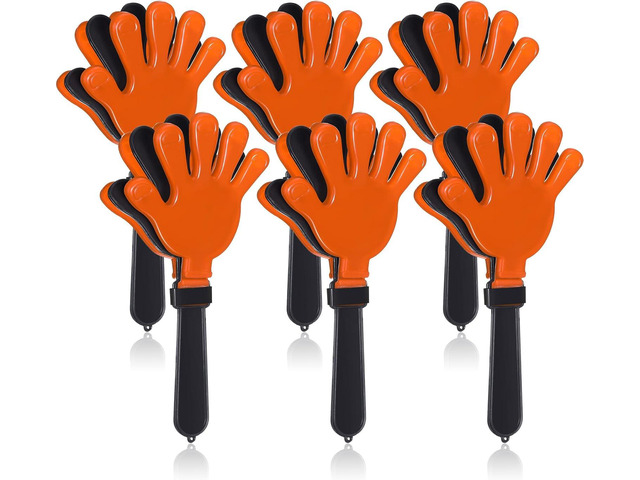 Syhood 6 Pcs Hand Clappers 7.5 Inch Noise Makers Party Favors Plastic Clapper Sporting Events Cheers for Football Basketball Birthday Decorations...
