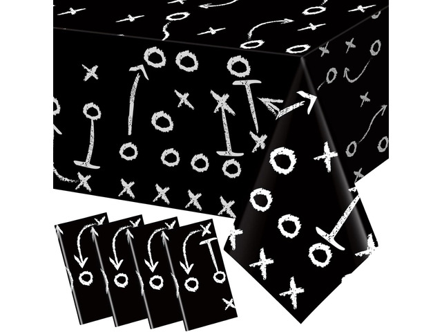 Qinyoung 4 Pack Football Tablecloths, Football Themed Tablecloths Party Favor Supplies, Disposable Plastic Rectangle Table Covers for Sports...