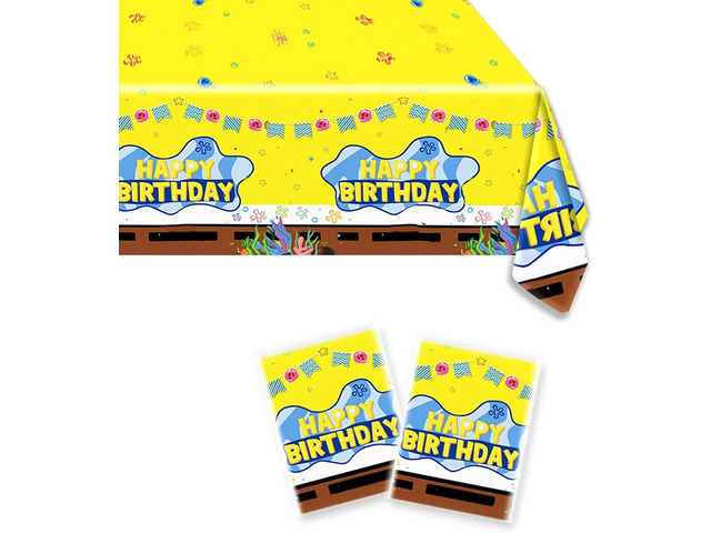 JU XIN 2Pcs Yellow Party Tablecloth 70.8 x 42.5 Inch Yellow Birthday Party Supplies