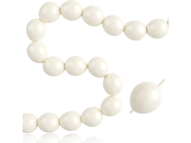 Sand White Linking Balloons,100pcs 6 Inch Quick Link Long Balloons for Tying Retro Balloon Arch,Tails Balloon Wall,for Wedding Anniversary...