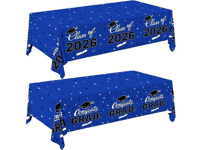 Gatherfun 2026 Graduation Decorations: 2-Pack Congrats Grad Disposable Tablecovers - Class of 2026 Blue Themed Table Cloths, for Graduation Party...
