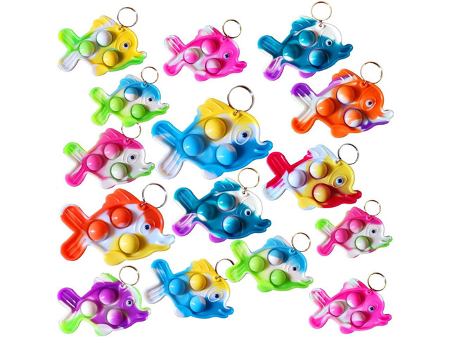 30 Packs Funny Summer Present Unique Mini Fish Assorted fidgets Bubble Toys for Kids Children Classroom Students Gifts from Teacher,Birthday Party...