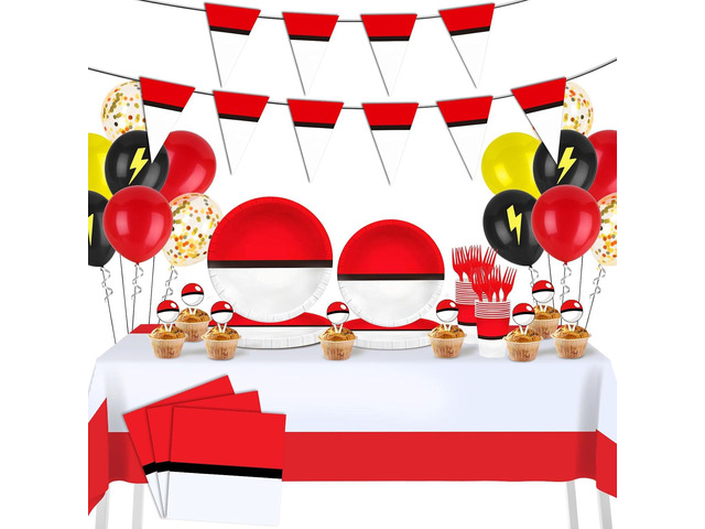 162Pcs Cartoon Animation Birthday Party Supplies Decorations for Birthday,Cartoon Theme Party Favors Including Banner, Plates, Cups, Napkins,...