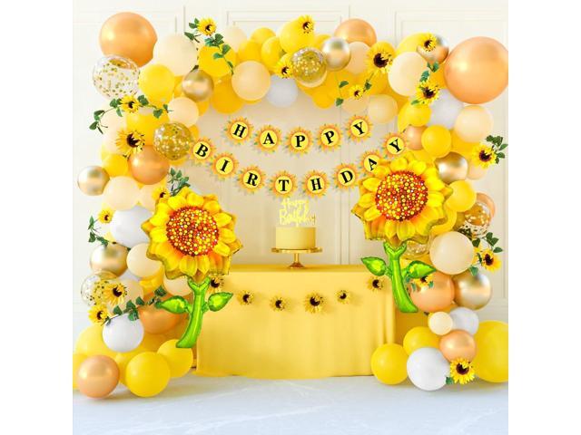 TUPARKA Sunflower Birthday Party Decorations Kit Sunflower Banner Yellow Balloon Arch Sunflower Vine Sunflower Heads Table Covers Cake Toppers 146...