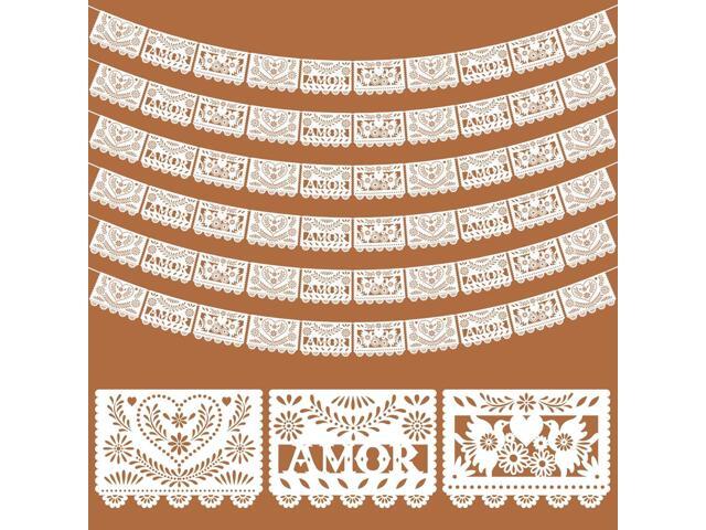 TaoBary 6 Pcs Papel Picado Mexican Wedding Cielito Lindo Party Decor 118 Feet Dia De Los Muertos Decor Banner for Altar Mexican Wedding.