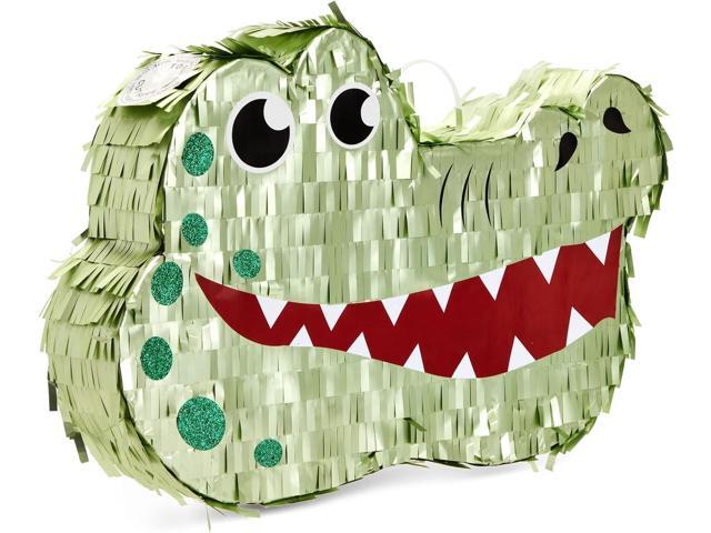 BLUE PANDA Alligator Pinata - Small Green 16.5 x 11.5 x 3 In - Pinata for Kids Safari, Animal Party Decor & Alligator Party Supplies