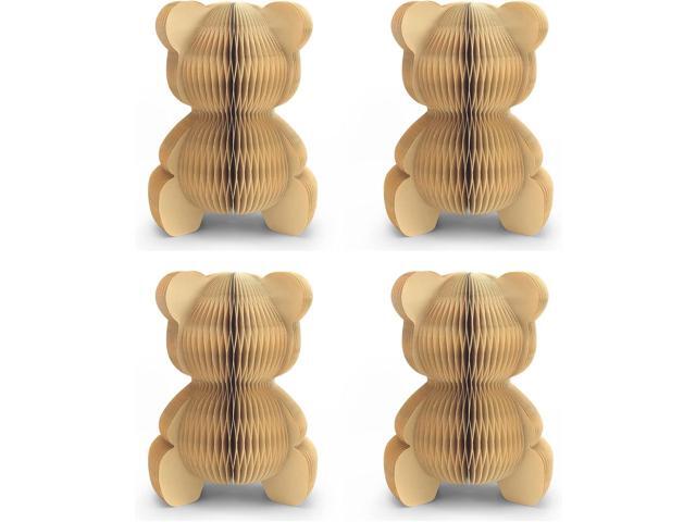 4 Pcs Bear Honeycomb Centerpieces, 10' Cute Bear Table Toppers for We Can Bearly Wait Baby Shower Decorations, Bear Themed Birthday Party Supplies