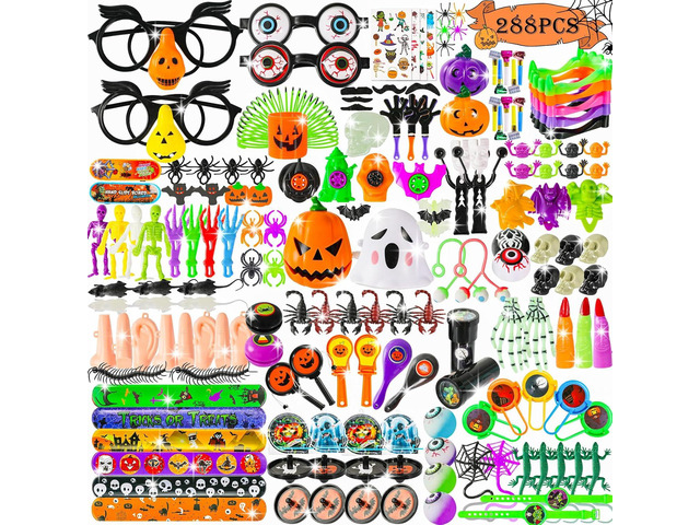 Thuodo 288 PCS Halloween Party Favors for Kids Halloween Toys Bulk Trick or Treat Goodie Bag Fillers Holiday Party Supplies School Classroom Non...