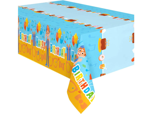 Treasures Gifted Officially Licensed Blippi Birthday Party Supplies - Pack of 3 Tablecloth 54in x 108in - Blippi Party Decorations - Disposable...