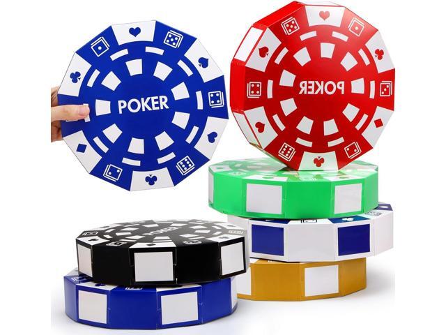 Silipull 24 Pcs Casino Theme Party Decorations 9 Inch Large Poker Chip Favor Boxes Jumbo Chip Table Centerpiece for Game Night New Year Prom Party...