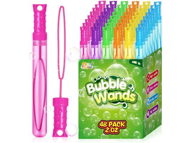 SpringFlower 48 Pcs Bubble Wand, Bubble Wands Bulk, Bubble Party Favor Supply for Summer Indoor & Outdoor Activities, Bubble Solution Summer Toy in...