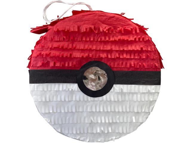 APINATA4U Red and White Ball Pinata, Great for Poke Themed Parties, Video Game Nights, Birthday Party Supplies, Baby Shower, Holiday Celebrations,...
