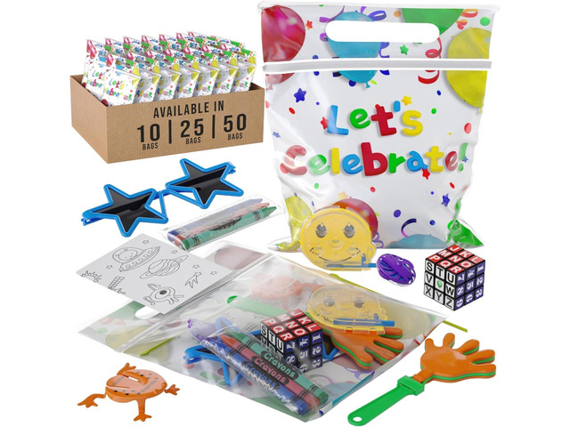 Crown Display Party Favors for Kids 10 Pre Filled Party Favor Bags - Fun Goodie Bags Stuffers for Kids with Fidget Toys and Small Toys Goody Bag...