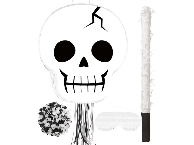 Aoriher Ghost Piñata Pink Halloween Piñata White Pink Ghost Party Piñata with Bat Stick Blindfold Mask Confetti for Halloween Holiday Theme...