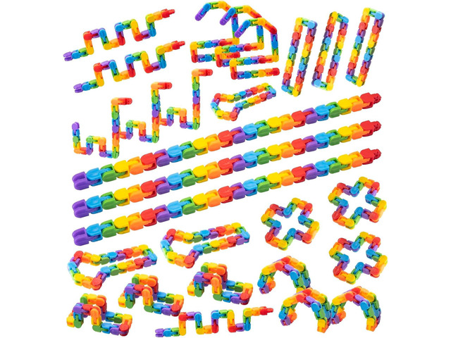 30pcs Rainbow Party Favors, Bulk Wacky Track Fidgets Toys Snap and Click,Goodie Bag,Prizes,Back to School Birthday Students Classroom Fidgets...
