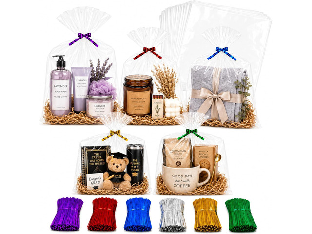 200 Large Cello Bags with Twist Ties 11'' x 14'' (27.9 x 35.6cm) - 1.4 Mil Extra Thick OPP Flat Plastic Bags for Christmas Wedding Mug Bakery...