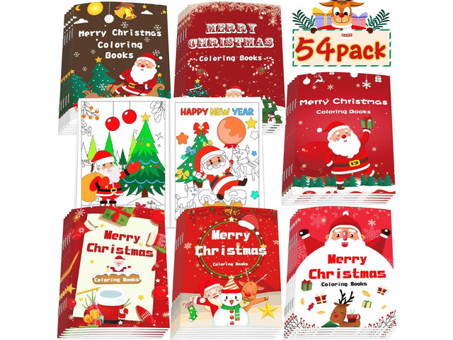 Mczan 42 Pack Christmas Holiday Coloring Books for Kids, Xmas Party Favors Gifts, Xmas Holiday Stockings Goodie Bags Stuffer Filler Party Supplies...