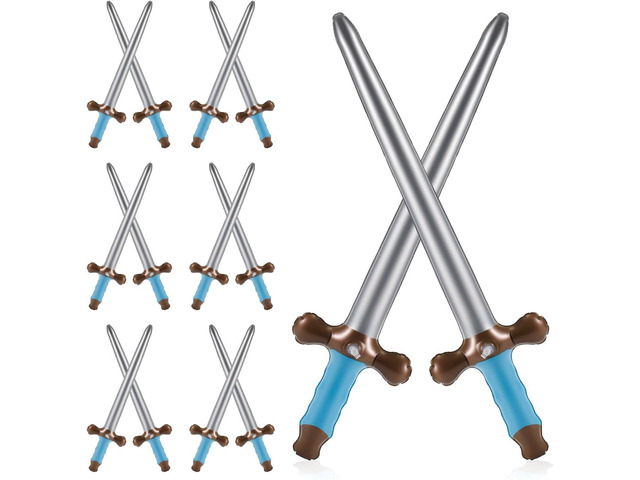 NQEUEPN 14pcs Inflatable Swords, 24in Inflatable Toy Swords Inflatable Pirates Swords Pirate Party Swords Weapons Pirate Party Supplies for...