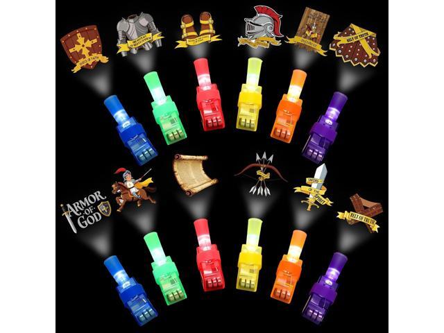 Tuanse 24 Pcs Armor of God Finger Lights Bulk, Glow in The Dark Christian Armor of God Party Favors for Kids, Summer VBS Vacation Bible School...