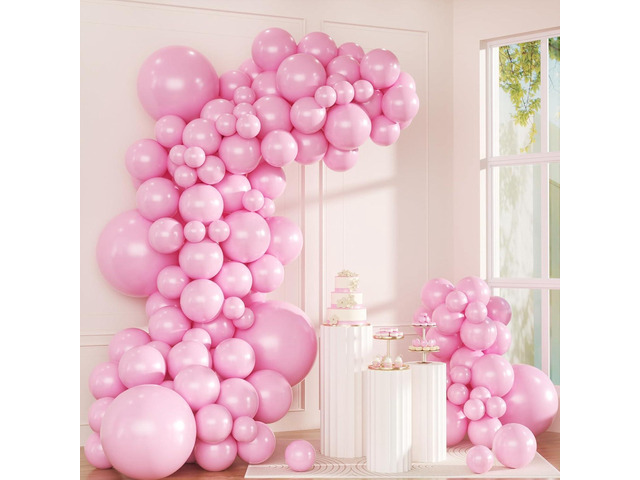 Pink Balloon Arch Kit, Thickened 100Pcs Balloons Different Sizes 18/12/5 Inch for Birthday Party Graduation Bachelorette Anniversary Wedding Gender...