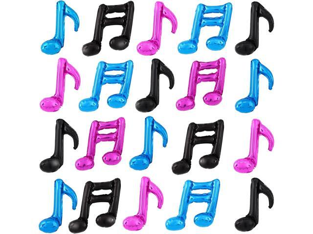TONIFUL 20Pcs Black Rose Pink Blue Music Balloons Music Notes Party Decorations Music Themed Party Supplies Music Note Aluminum Foil Balloons For...
