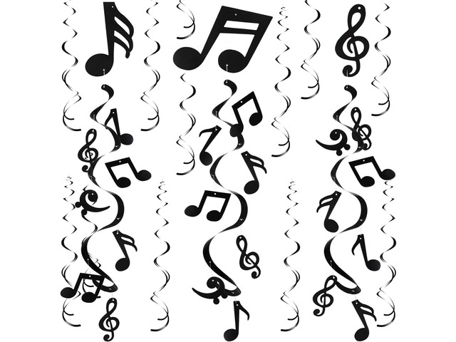 Spakon 84 Pcs Music Notes Hanging Swirl Music Theme Party Decorations Musical Note Foil Whirl Cutout Spiral Party Favors Wedding Baby Shower...