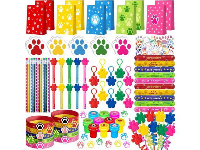 WHALEISLAND Paw Print Party Favors Supplies Decorations for for Kids Birthday Blue Puppy Theme Goodie Bag Stuffer Pinata Filler Birthday Gifts