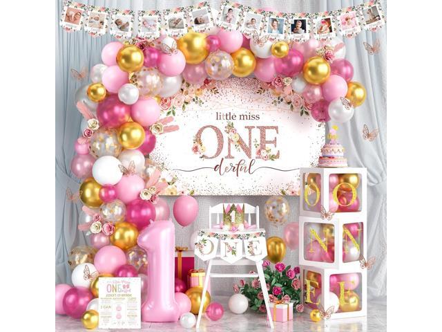 1st Birthday Decorations for Girl, Baby Girl First Birthday Supplies, Little Miss Onederful 1st Party Decorations, One Year Old Theme Party Supplies