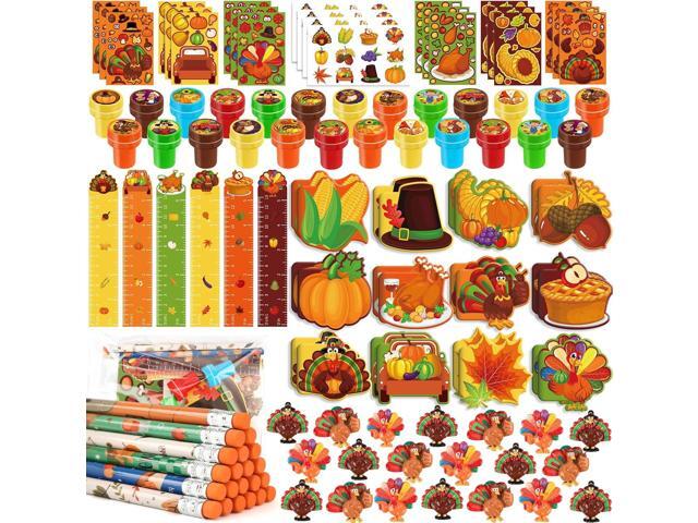 BenLouis Fall School Stationery Set Party Favors Thanksgiving Day Classroom Gift Prizes Bulk for Students Kids Autumn Pumpkin Harvest Pinata Filler...