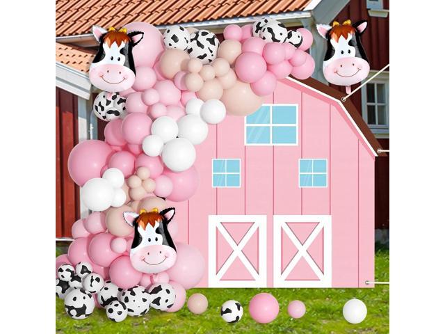 Farm Animals Party Decoration Set Farmhouse Backdrop Cowgirl Balloon Garland Arch Kit Farm Photography Background Farmer Theme Cow Balloons Photo...