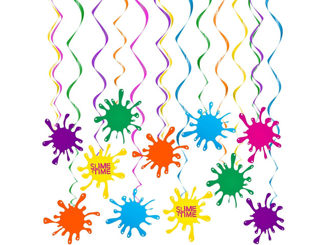 30 Pcs Artist Hanging Swirls Colorful Painting Birthday Party Decorations Paint Foil Hangings with Glittery Cutout for Art Theme Birthday Shower...