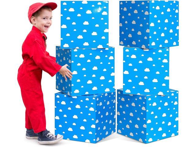 Dispowreath 6 Pcs Blue Sky Cloud Party Decorations Cloud Large Boxes for Decor 11.8 Inch Cardboard Big Box for Birthday Graduation Game Party...