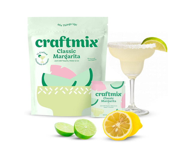 Craftmix Classic Margarita Cocktail & Mocktail Drink Mixer, Skinny Mixes - Water Flavoring Packets - Made With Real Fruit - Vegan, Low-Carb,...