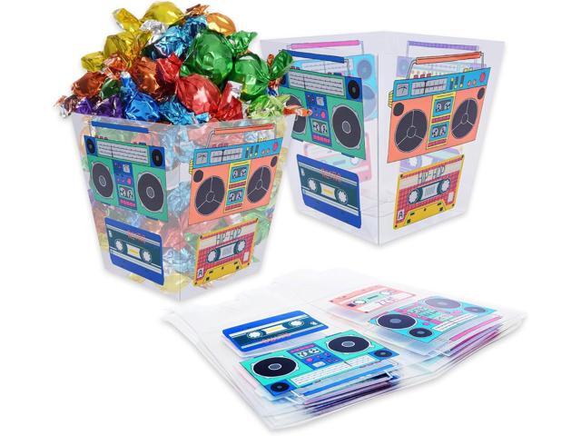 YAROMO Tape Radio Bucket Centerpiece, 6 PCS 80s Party Supplies, 90s Theme Birthday Party DecorationTape Radio Table Decor, Retro Hip Hop Disco Pop...