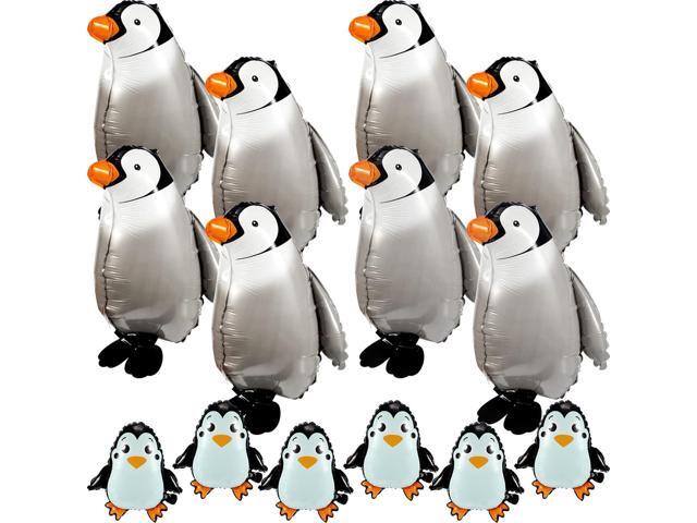 Yunsailing 14 Pack Walking Penguin Balloons, 20.4 Inch and 13.7inch Funny Penguin Foil Stand-Up Animal Helium Balloons for Baby Shower Birthday.