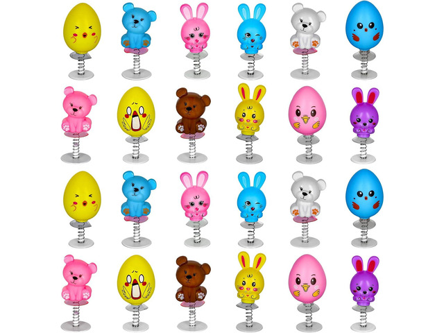 MGparty 24Pcs Easter Jumping Popper Toys Easter Basket Fillers Gifts Party Favors Supplies Stocking Stuffers Gifts for Kids Boys Girls Toddlers...