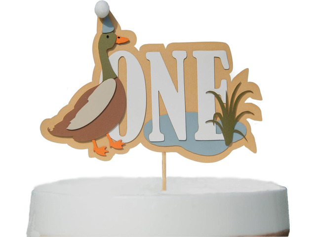 One Lucky Mallard Duck Cake Topper,Mallard 1st Birthday Decoration,Little Duck Hunter Party Decor,Mallard Duck Birthday Party Supplies,Duck Hunting...