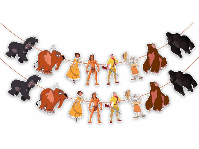 Tarzn Garland Decoration Adventure Theme Birthday Party Supplies Cartoon Inspired Hanging Banner for Birthday, Baby Shower, Family Gatherings,...