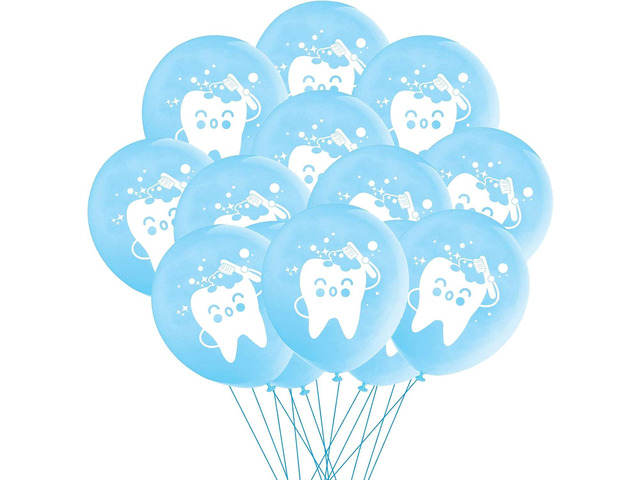 Oringaga 50PCS Tooth Party Balloons - Teeth Themed Birthday Baby Shower Party Decorations Supplies Decor Balloon
