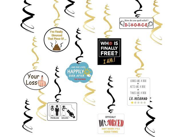 8pcs Funny Divorced Party Hanging Swirls Sarcastic Humor Hilarious Divorced Party Ceiling Streamers Divorce Decor for Divorced AF Boy Bye Felicia.