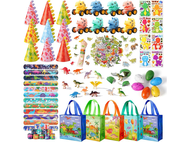 Vanblue 134Pcs Dinosaur Party Favors Dinosaur Birthday Party Decorations Goodie Bags Stuffers Fillers for Kids Birthday, Themed Party Supplies...