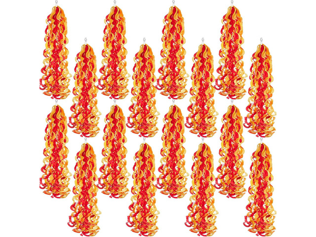 Lyrow Fire Paper Pentecost Hanging Decorations Firefighter Decor Colorful Fire Party Decorations Fireman Birthday Party Supplies for Themed Events...