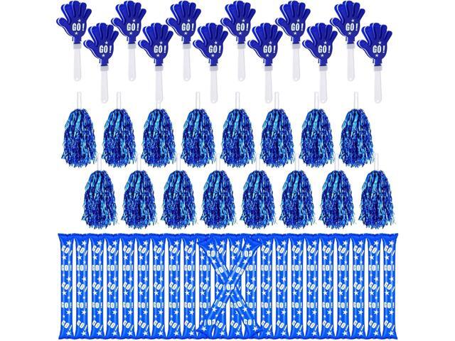 Hungdao 60 Pcs Noise Makers Homecoming Football Favors Include 24 Thunder Sticks Cheer Sticks 12 Hand Clapper 24 Cheerleading Pom Poms for Sporting...