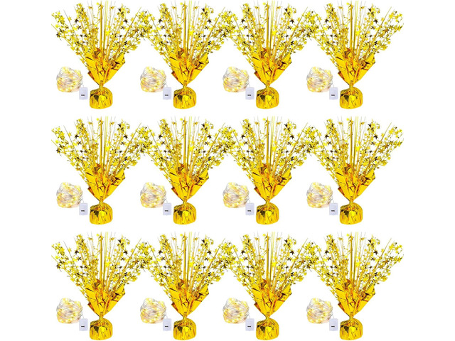 12 Pack Metallic Foil Spray Centerpiece Star Table Decoration Burst Table Centerpieces for Birthday Graduation Wedding Anniversary Holiday Party...