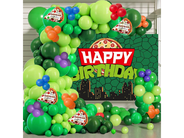 Happy Birthday Party Decorations 141Pcs Balloon 1PcsBirthday Backdrop Cartoon Party Supplies
